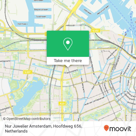 Nur Juwelier Amsterdam, Hoofdweg 656 map