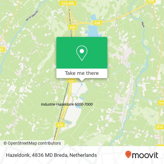 Hazeldonk, 4836 MD Breda map