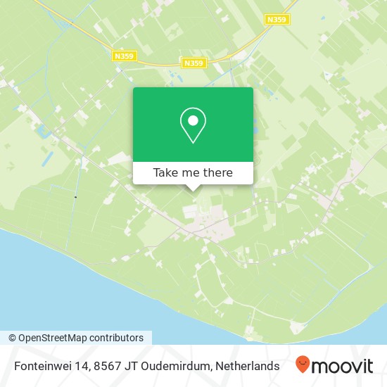 Fonteinwei 14, 8567 JT Oudemirdum map