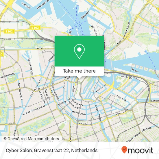 Cyber Salon, Gravenstraat 22 map