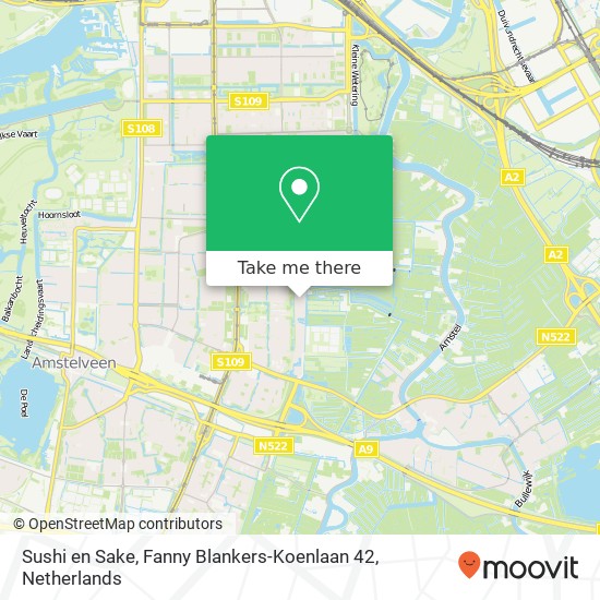 Sushi en Sake, Fanny Blankers-Koenlaan 42 map