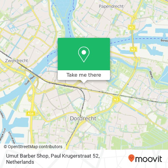 Umut Barber Shop, Paul Krugerstraat 52 map