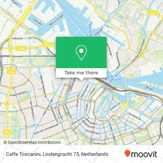 Caffe Toscanini, Lindengracht 75 map