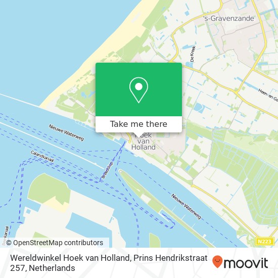 Wereldwinkel Hoek van Holland, Prins Hendrikstraat 257 map