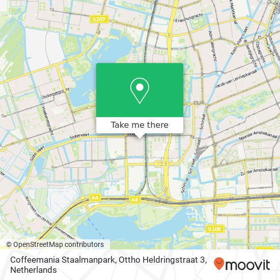 Coffeemania Staalmanpark, Ottho Heldringstraat 3 map