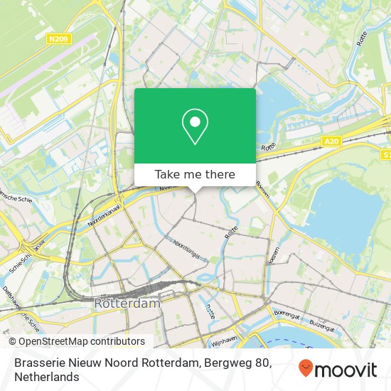 Brasserie Nieuw Noord Rotterdam, Bergweg 80 map