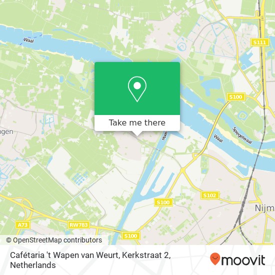 Cafétaria 't Wapen van Weurt, Kerkstraat 2 Karte