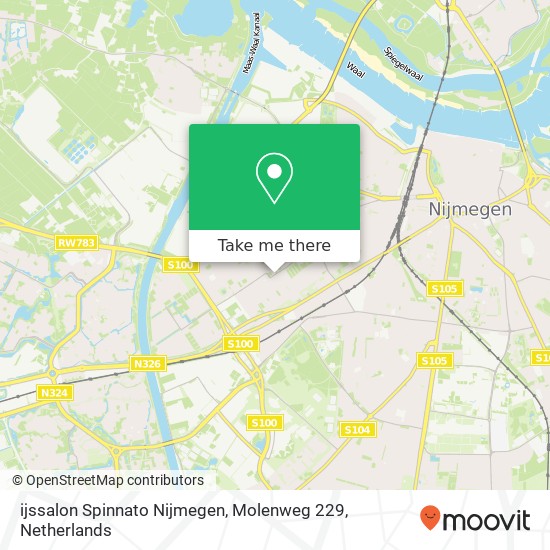 ijssalon Spinnato Nijmegen, Molenweg 229 Karte