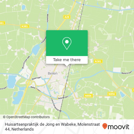 Huisartsenpraktijk de Jong en Wabeke, Molenstraat 44 map