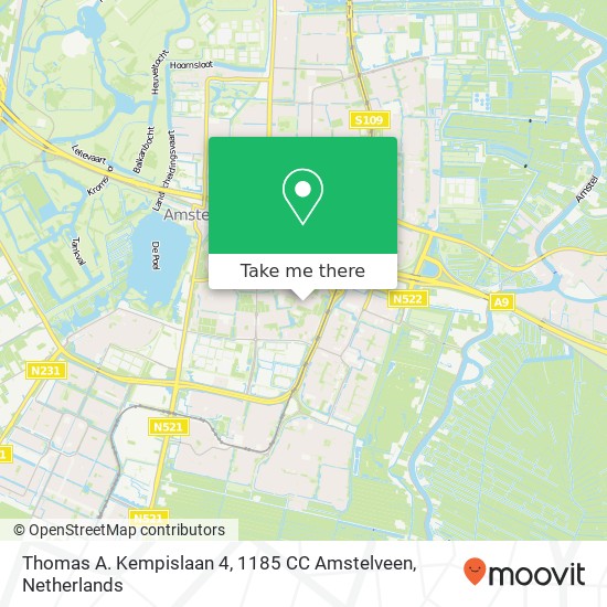 Thomas A. Kempislaan 4, 1185 CC Amstelveen Karte