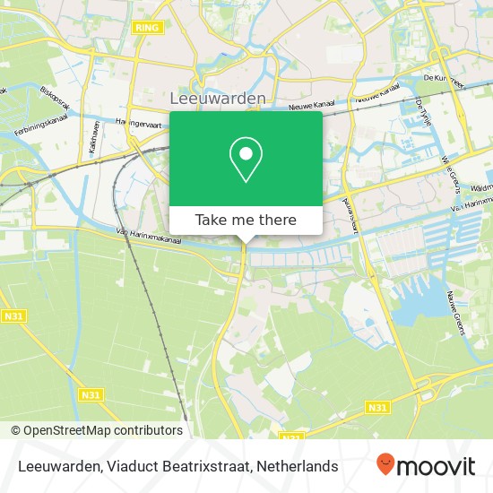 Leeuwarden, Viaduct Beatrixstraat map