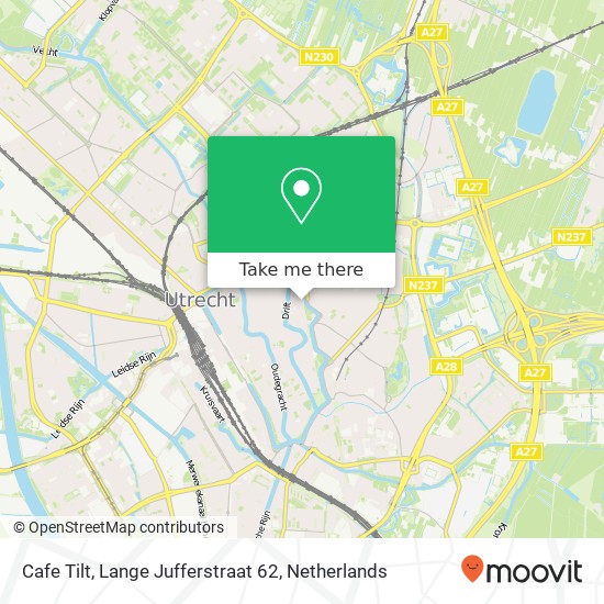 Cafe Tilt, Lange Jufferstraat 62 map
