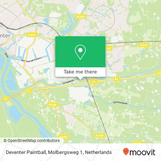 Deventer Paintball, Molbergsweg 1 Karte