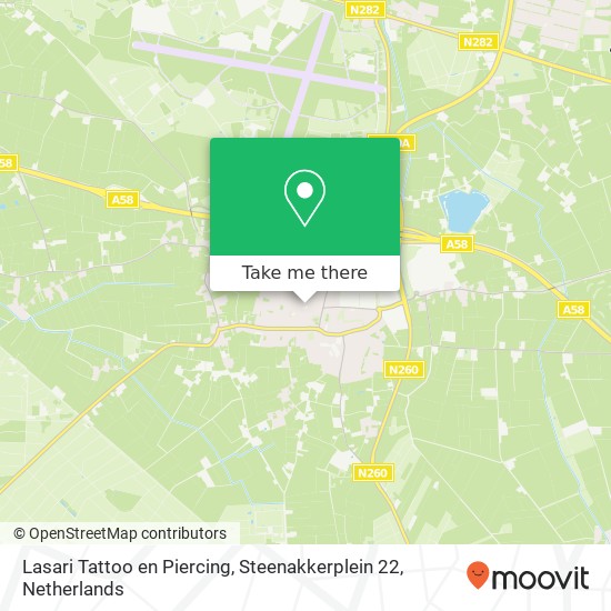 Lasari Tattoo en Piercing, Steenakkerplein 22 map