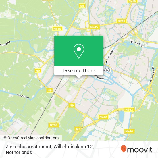 Ziekenhuisrestaurant, Wilhelminalaan 12 map