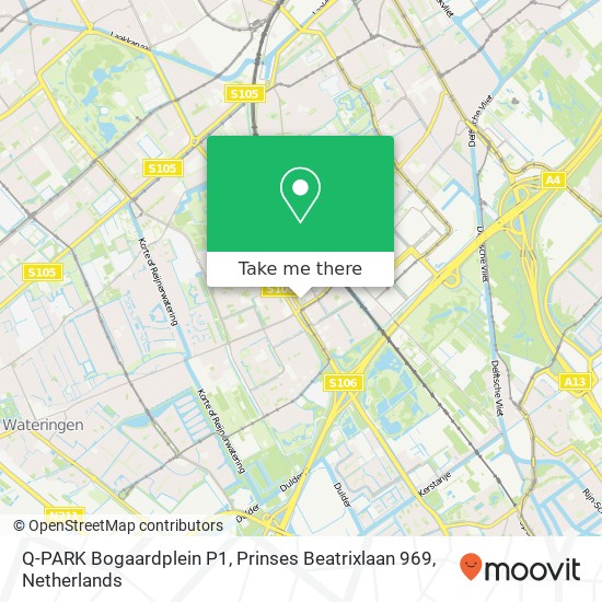 Q-PARK Bogaardplein P1, Prinses Beatrixlaan 969 map