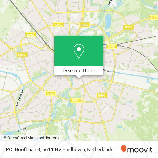 P.C. Hooftlaan 8, 5611 NV Eindhoven map