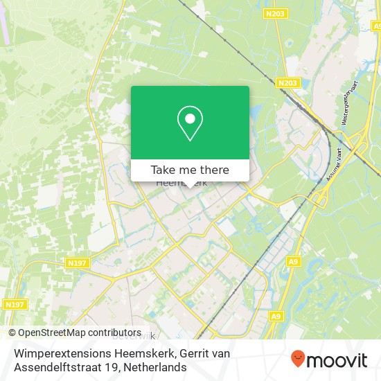 Wimperextensions Heemskerk, Gerrit van Assendelftstraat 19 map