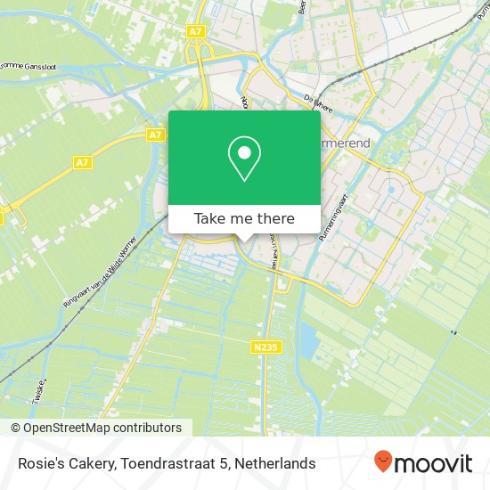 Rosie's Cakery, Toendrastraat 5 map