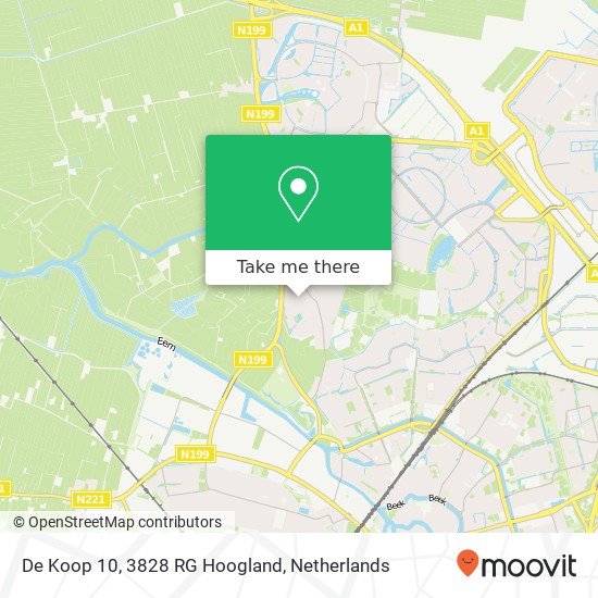 De Koop 10, 3828 RG Hoogland Karte