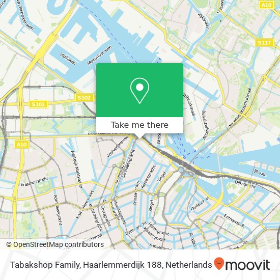 Tabakshop Family, Haarlemmerdijk 188 map