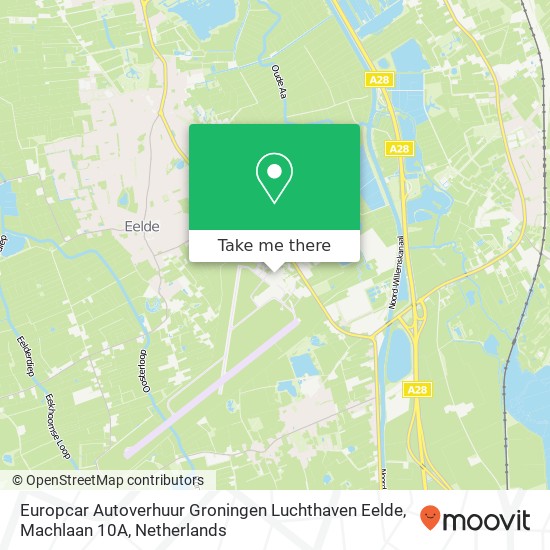 Europcar Autoverhuur Groningen Luchthaven Eelde, Machlaan 10A Karte