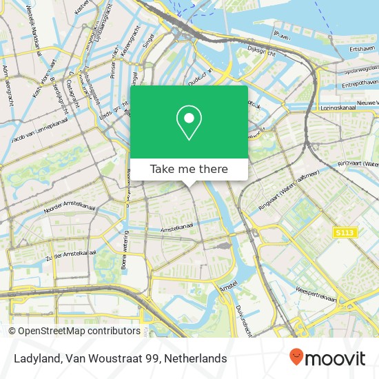Ladyland, Van Woustraat 99 map