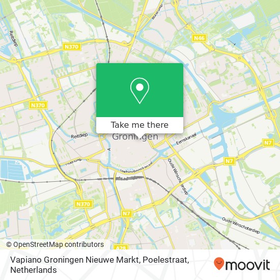 Vapiano Groningen Nieuwe Markt, Poelestraat map