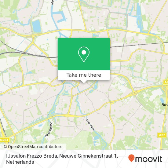 IJssalon Frezzo Breda, Nieuwe Ginnekenstraat 1 Karte