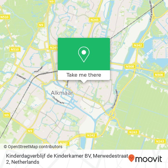 Kinderdagverblijf de Kinderkamer BV, Merwedestraat 2 map