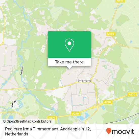 Pedicure Irma Timmermans, Andriesplein 12 map