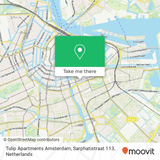 Tulip Apartments Amsterdam, Sarphatistraat 113 map