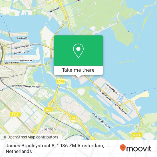 James Bradleystraat 8, 1086 ZM Amsterdam map