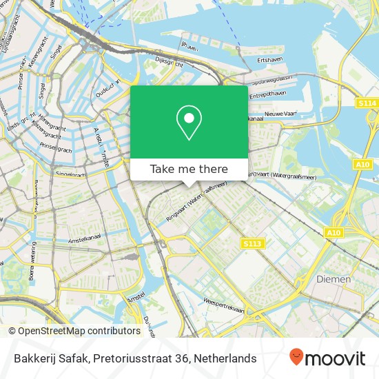 Bakkerij Safak, Pretoriusstraat 36 map