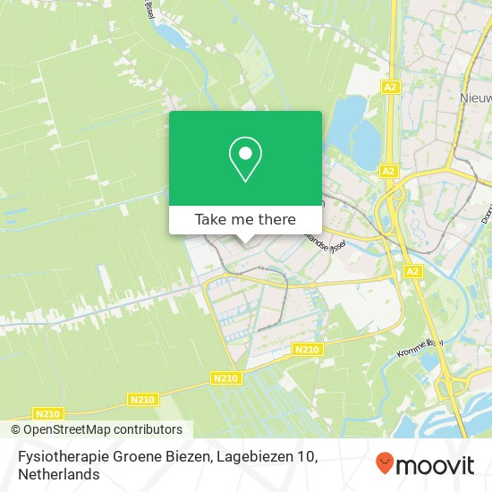 Fysiotherapie Groene Biezen, Lagebiezen 10 map