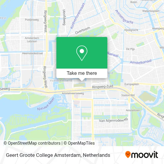 Geert Groote College Amsterdam map