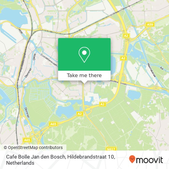 Cafe Bolle Jan den Bosch, Hildebrandstraat 10 map