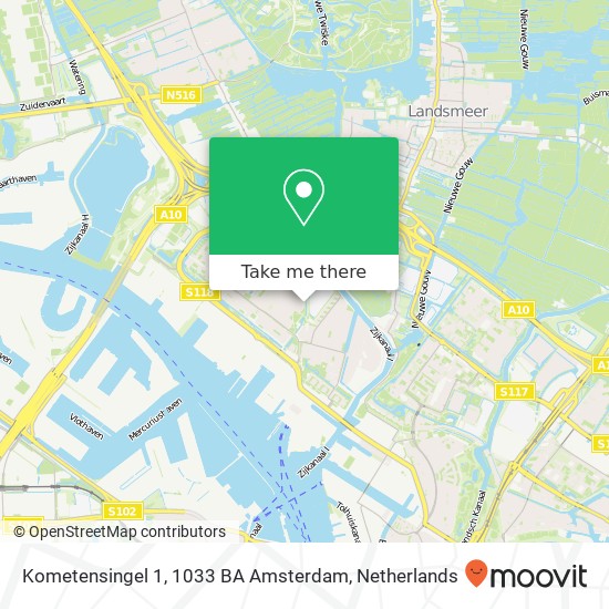 Kometensingel 1, 1033 BA Amsterdam Karte
