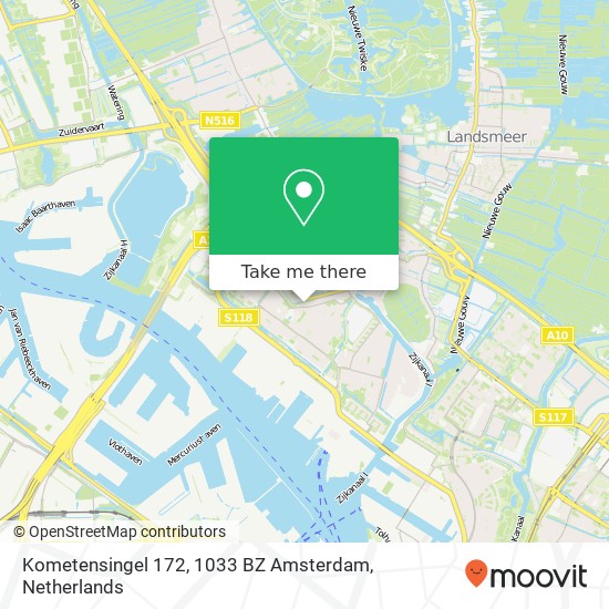 Kometensingel 172, 1033 BZ Amsterdam map