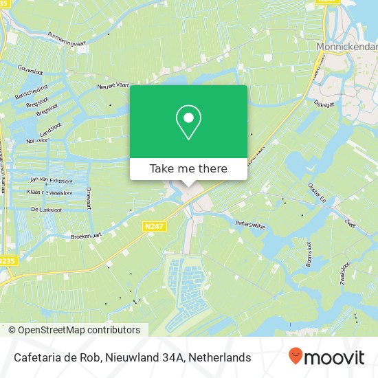 Cafetaria de Rob, Nieuwland 34A map