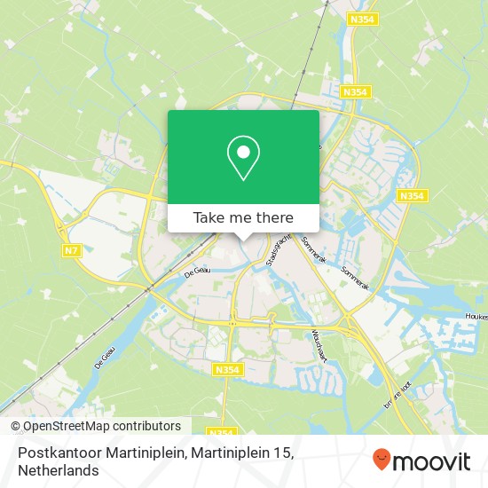 Postkantoor Martiniplein, Martiniplein 15 map