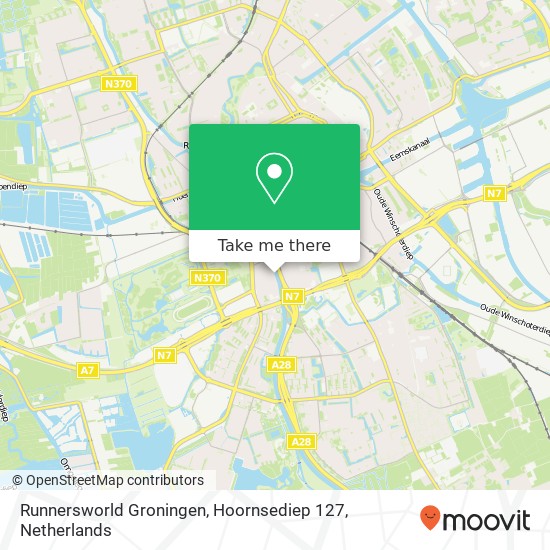 Runnersworld Groningen, Hoornsediep 127 map