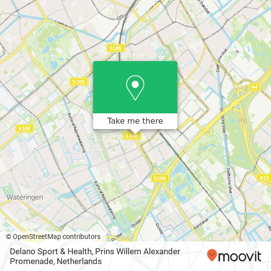 Delano Sport & Health, Prins Willem Alexander Promenade map