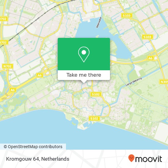 Kromgouw 64, 1352 BG Almere-Haven Karte