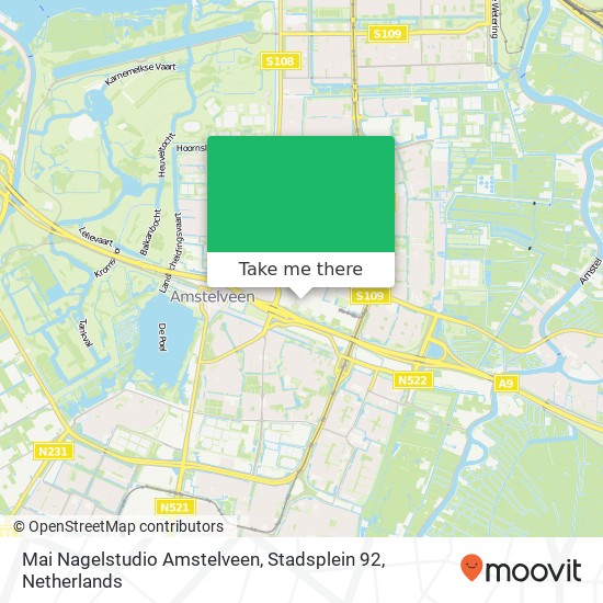 Mai Nagelstudio Amstelveen, Stadsplein 92 map