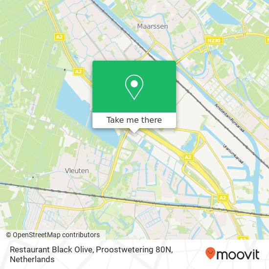 Restaurant Black Olive, Proostwetering 80N map