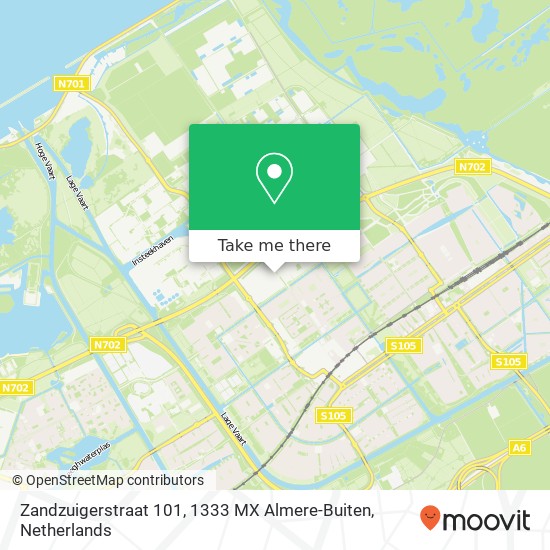 Zandzuigerstraat 101, 1333 MX Almere-Buiten Karte