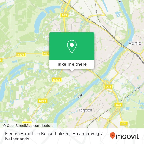 Fleuren Brood- en Banketbakkerij, Hoverhofweg 7 map