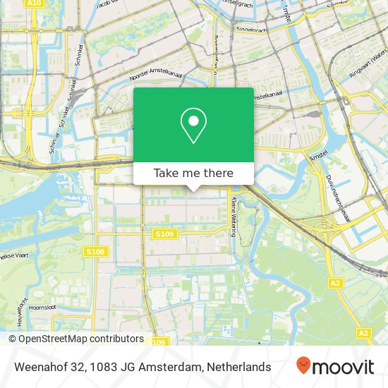 Weenahof 32, 1083 JG Amsterdam map