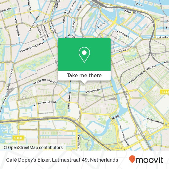 Café Dopey's Elixer, Lutmastraat 49 map